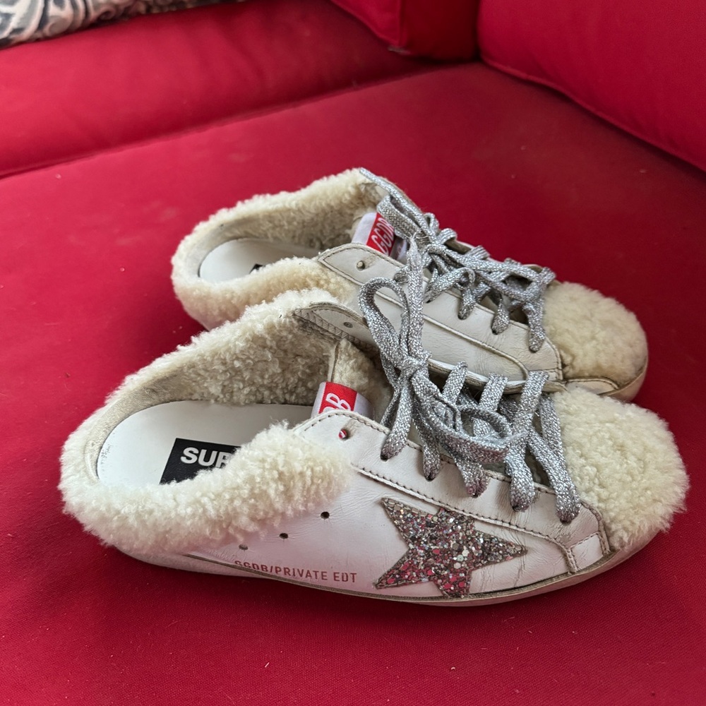 Authentic Golden Goose Super-Star Sabot Shearling